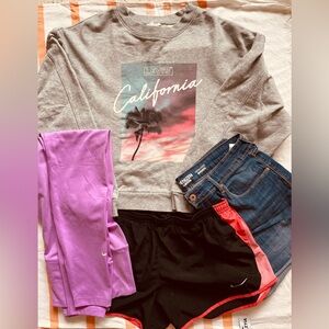 4 pc. Nike/Levi's Bundle Sweatshirt, Denim Shorts, Leggings & Black/Pink Shorts